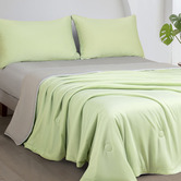Violette Casa Green &amp; Grey Ice Cooling Reversible Summer Comforter