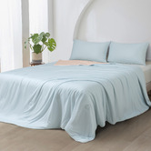 Violette Casa Blue &amp; Grey Ice Cooling Reversible Summer Comforter