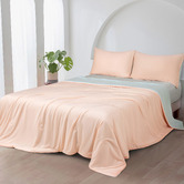 Violette Casa Orange &amp; Blue Ice Cooling Reversible Summer Comforter
