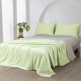 Violette Casa Green &amp; Grey Ice Cooling Reversible Summer Comforter