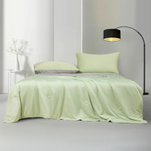 Violette Casa Green &amp; Grey Ice Cooling Reversible Summer Comforter