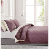 Violette Casa Mauve Dania Teddy Sherpa Quilt Cover Set