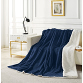 Violette Casa Navy Blue Dania Teddy Sherpa Quilt Cover Set