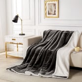 Violette Casa Charcoal Dania Teddy Sherpa Quilt Cover Set