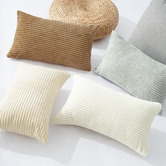Violette Casa 4 Piece Ardian Corduroy Velvet Lumbar Cushion Cover Set