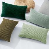 Violette Casa 4 Piece Ardian Corduroy Velvet Lumbar Cushion Cover Set