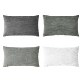 Violette Casa 4 Piece Ardian Corduroy Velvet Lumbar Cushion Cover Set