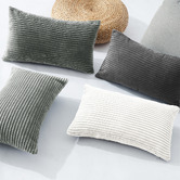 Violette Casa 4 Piece Ardian Corduroy Velvet Lumbar Cushion Cover Set
