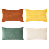 Violette Casa 4 Piece Ardian Corduroy Velvet Lumbar Cushion Cover Set