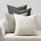 Violette Casa 4 Piece Corn Grain Cuthbert Velvet Cushion Cover Set
