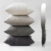 Violette Casa 4 Piece Corn Grain Cuthbert Velvet Cushion Cover Set