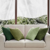 Violette Casa 4 Piece Corn Grain Cuthbert Velvet Cushion Cover Set