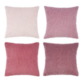 Violette Casa 4 Piece Corn Grain Cuthbert Velvet Cushion Cover Set