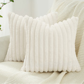 Violette Casa Vavoca Embossed Faux Fur Cushion Covers