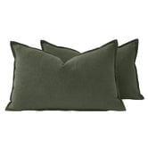 Violette Casa Pipetio Linen &amp; Cotton Lumbar Cushion Covers