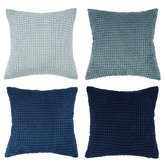 Violette Casa 4 Piece Corn Grain Cuthbert Velvet Cushion Cover Set