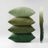 Violette Casa 4 Piece Corn Grain Cuthbert Velvet Cushion Cover Set
