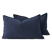 Violette Casa Pipetio Linen &amp; Cotton Lumbar Cushion Covers