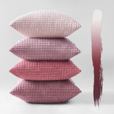 Violette Casa 4 Piece Corn Grain Cuthbert Velvet Cushion Cover Set