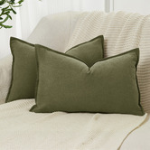 Violette Casa Pipetio Linen &amp; Cotton Lumbar Cushion Covers