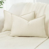 Violette Casa Pipetio Linen &amp; Cotton Lumbar Cushion Covers