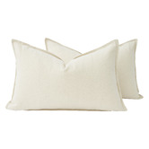 Violette Casa Pipetio Linen &amp; Cotton Lumbar Cushion Covers