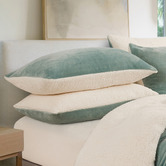 Violette Casa Berryl Teddy Sherpa Velvet Standard Pillowcases