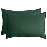 Violette Casa Forest Green Ava Washed Cotton Quilt Cover Set