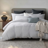 Violette Casa Grey Wonder Jersey Cotton Quilt Cover Set