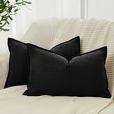 Violette Casa Pipetio Linen &amp; Cotton Lumbar Cushion Covers