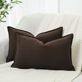 Violette Casa Pipetio Linen &amp; Cotton Lumbar Cushion Covers