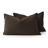 Violette Casa Pipetio Linen &amp; Cotton Lumbar Cushion Covers