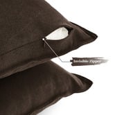 Violette Casa Pipetio Linen &amp; Cotton Lumbar Cushion Covers