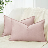 Violette Casa Pipetio Linen &amp; Cotton Lumbar Cushion Covers