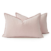 Violette Casa Pipetio Linen &amp; Cotton Lumbar Cushion Covers
