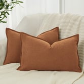 Violette Casa Pipetio Linen &amp; Cotton Lumbar Cushion Covers