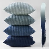 Violette Casa 4 Piece Briselle Corn Grain Velvet Cushion Cover Set