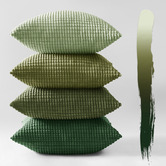 Violette Casa 4 Piece Briselle Corn Grain Velvet Cushion Cover Set