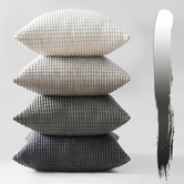 Violette Casa 4 Piece Briselle Corn Grain Velvet Cushion Cover Set