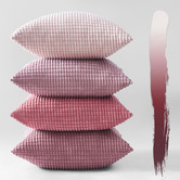 Violette Casa 4 Piece Briselle Corn Grain Velvet Cushion Cover Set