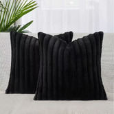 Violette Casa Vavoca Embossed Faux Fur Cushion Covers