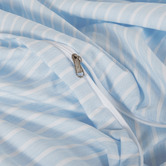 Violette Casa Blue Stripe Lior Yarn-Dyed Washed Microfibre Quilt Cover Set
