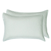 Violette Casa Green Stripe Lior Yarn-Dyed Washed Microfibre Quilt Cover Set