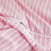 Violette Casa Pink Stripe Lior Yarn-Dyed Washed Microfibre Quilt Cover Set