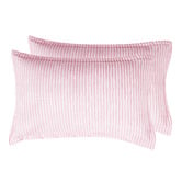 Violette Casa Pink Stripe Lior Yarn-Dyed Washed Microfibre Quilt Cover Set