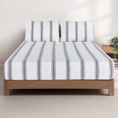 Violette Casa Soren Yarn-Dyed Washed Microfibre Fitted Sheet Set