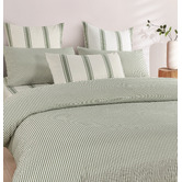 Violette Casa Green Eliora Yarn-Dyed Washed Microfibre Quilt Cover Set