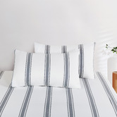Violette Casa Blue Soren Yarn-Dyed Washed Microfibre Quilt Cover Set