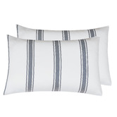 Violette Casa Blue Soren Yarn-Dyed Washed Microfibre Quilt Cover Set
