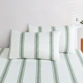 Violette Casa Green Soren Yarn-Dyed Washed Microfibre Quilt Cover Set